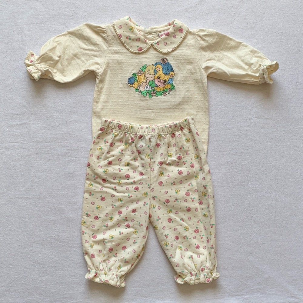 2001 Precious Moments 2 Piece NEW Baby Outfit, Flowers, Lion, Butterfly 3-6M